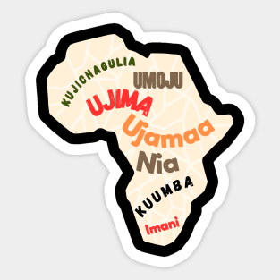 Kwanzaa African Continent Map Sticker